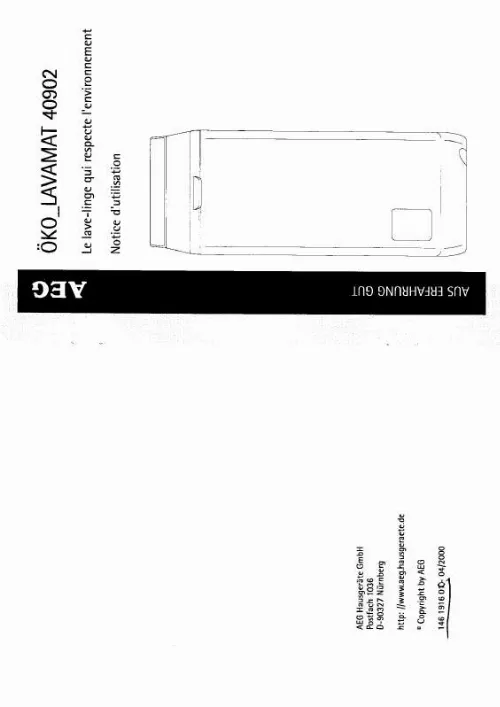 Mode d'emploi AEG-ELECTROLUX LAV40902