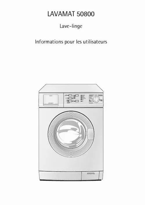 Mode d'emploi AEG-ELECTROLUX LAV50800