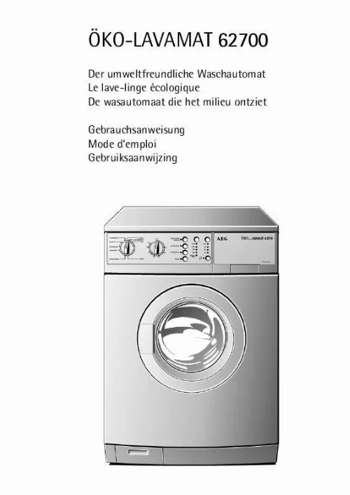 Mode d'emploi AEG-ELECTROLUX LAV62700