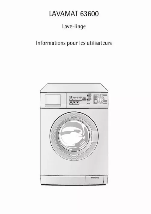 Mode d'emploi AEG-ELECTROLUX LAV63600