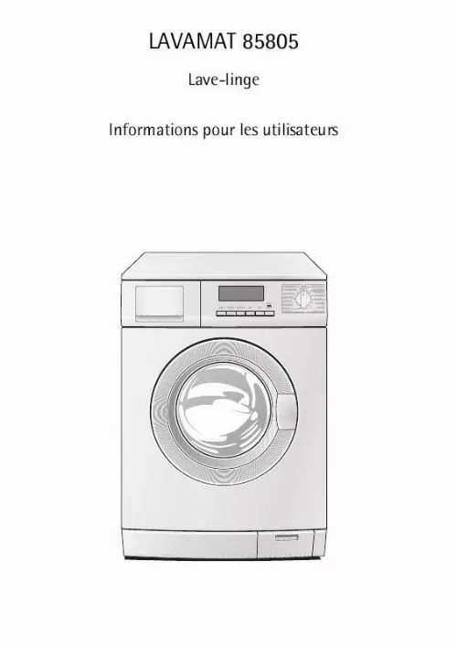 Mode d'emploi AEG-ELECTROLUX LAV85805