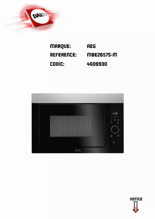 Mode d'emploi AEG-ELECTROLUX MBE2657SM