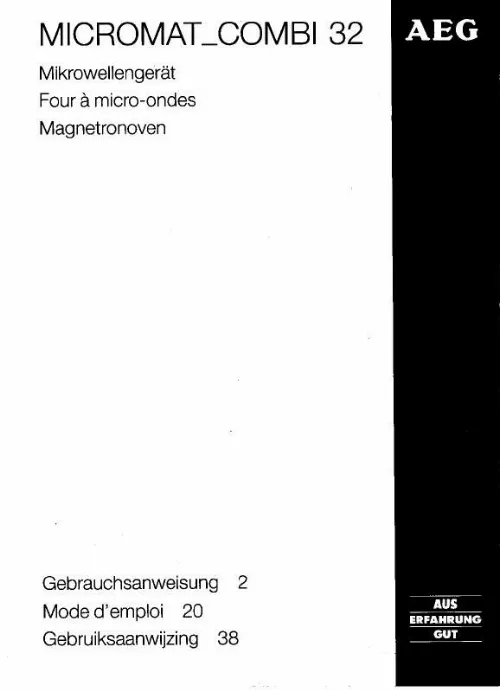 Mode d'emploi AEG-ELECTROLUX MC COMBI 32-W/EURO