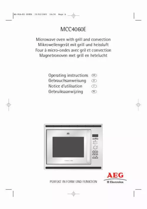 Mode d'emploi AEG-ELECTROLUX MCC4060EA