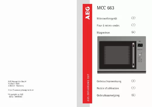 Mode d'emploi AEG-ELECTROLUX MCC663E-AGB
