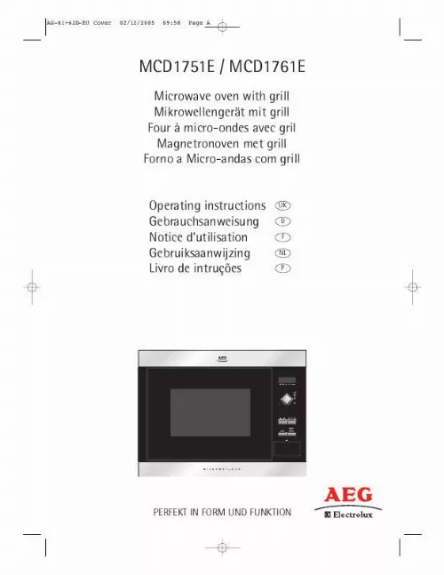 Mode d'emploi AEG-ELECTROLUX MCD1761E-M