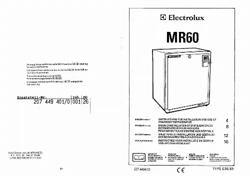 Mode d'emploi AEG-ELECTROLUX MR60