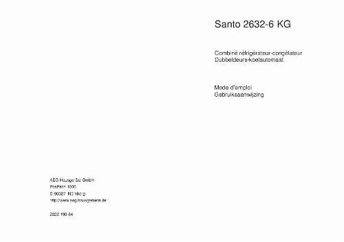 Mode d'emploi AEG-ELECTROLUX SANTO2632-6KG