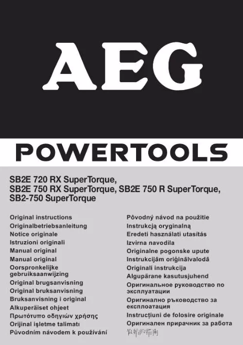 Mode d'emploi AEG-ELECTROLUX SB2E 750 R SUPERTORQUE