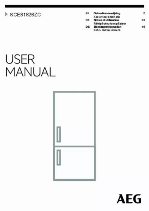 Mode d'emploi AEG-ELECTROLUX SCE81826ZC