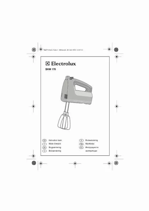 Mode d'emploi AEG-ELECTROLUX SHM170