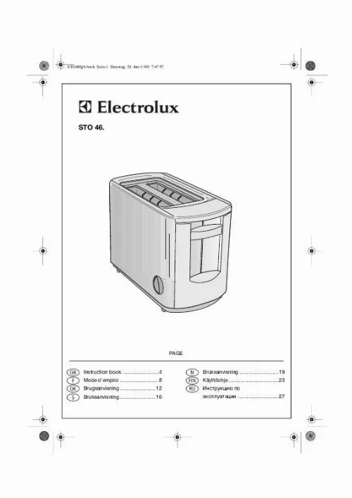 Mode d'emploi AEG-ELECTROLUX STO460