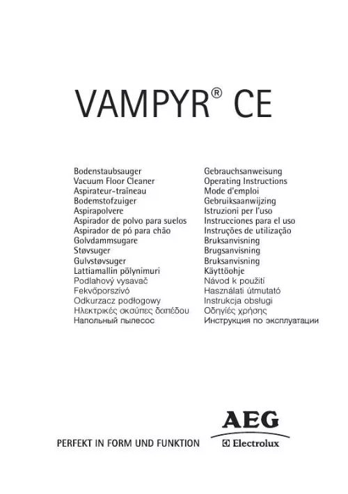Mode d'emploi AEG-ELECTROLUX VAMPYR CE 670.0