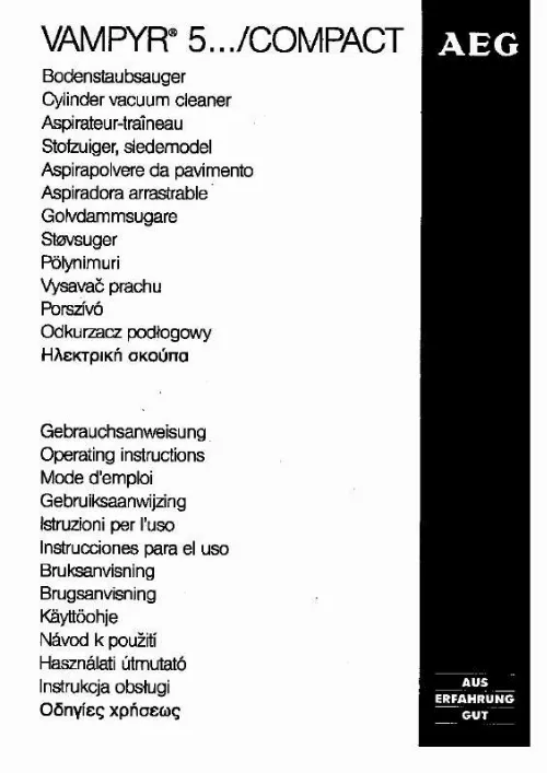 Mode d'emploi AEG-ELECTROLUX VAMPYRMULTI1800