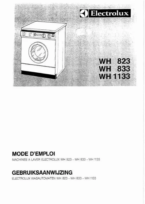 Mode d'emploi AEG-ELECTROLUX WH833