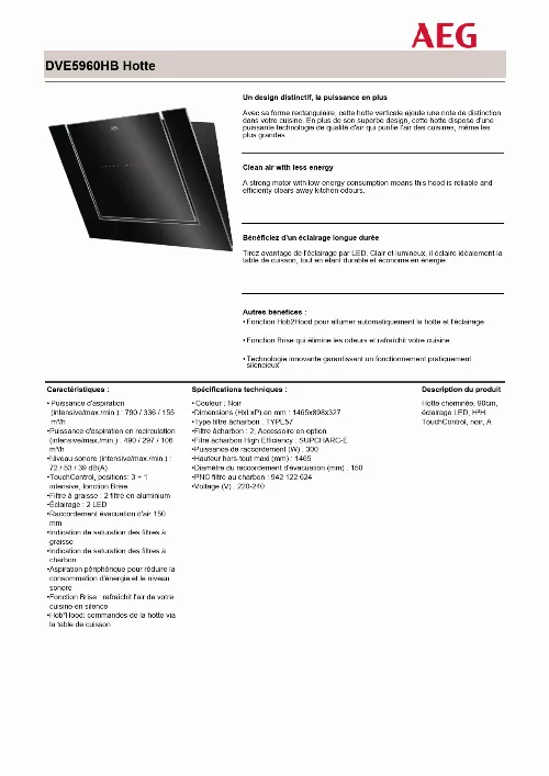 Mode d'emploi AEG DVE5960HB