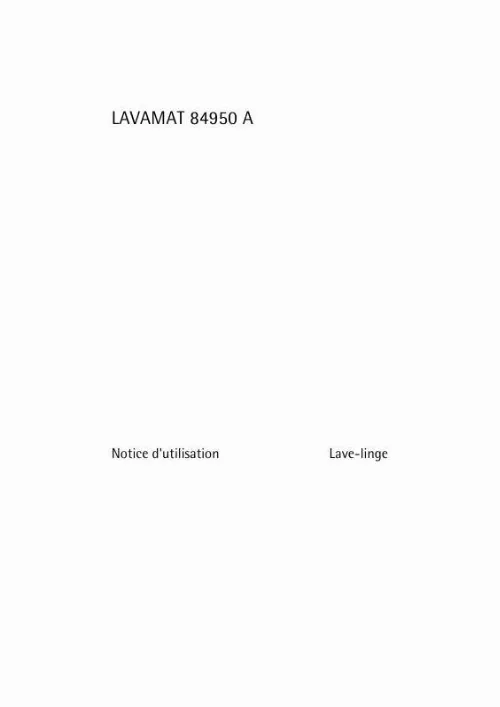 Mode d'emploi AEG LAVAMAT 84950A