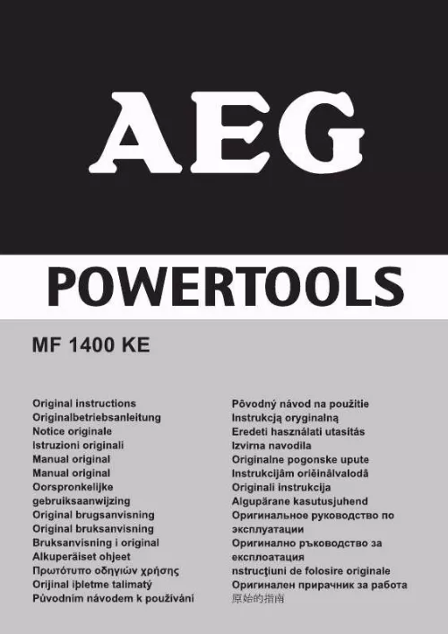 Mode d'emploi AEG MF 1400 KE