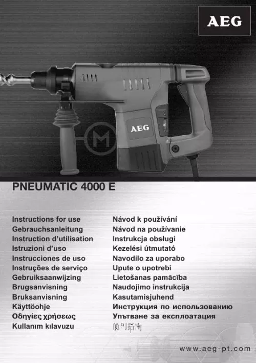 Mode d'emploi AEG PNEUMATIC 4000 E