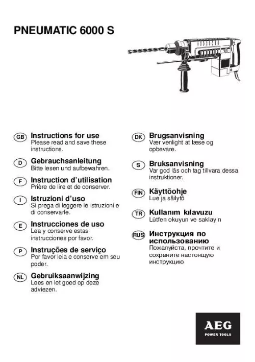 Mode d'emploi AEG PNEUMATIC 6000 S