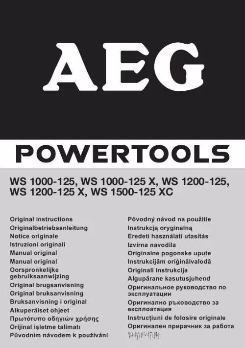 Mode d'emploi AEG WS 1000-125 X