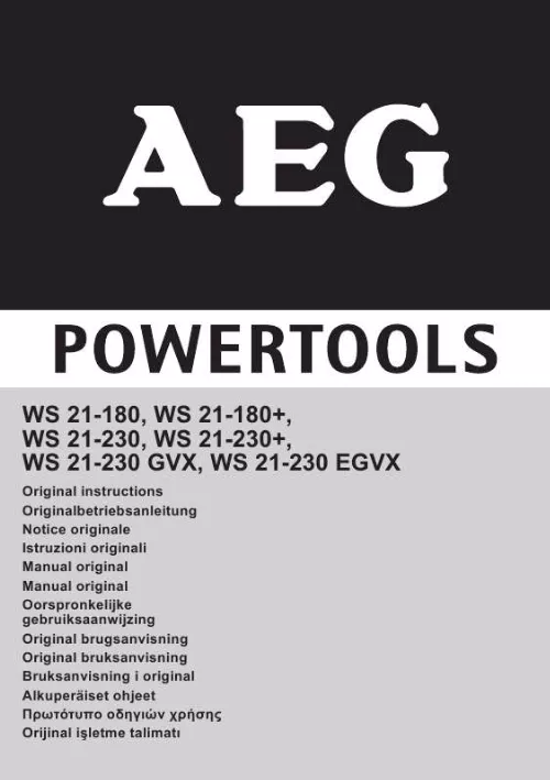 Mode d'emploi AEG WS 21-230 EGVX