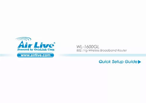 Mode d'emploi AIRLIVE WL-1600GL