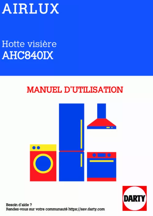 Mode d'emploi AIRLUX AHC 840 IX