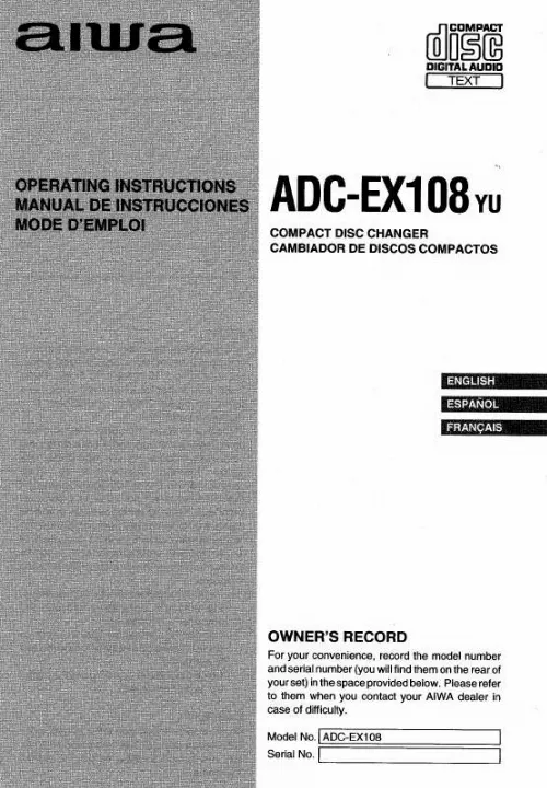 Mode d'emploi AIWA ADC-EX108