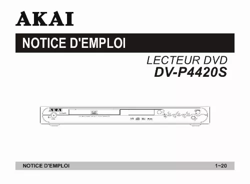 Mode d'emploi AKAI DVP4420SBW