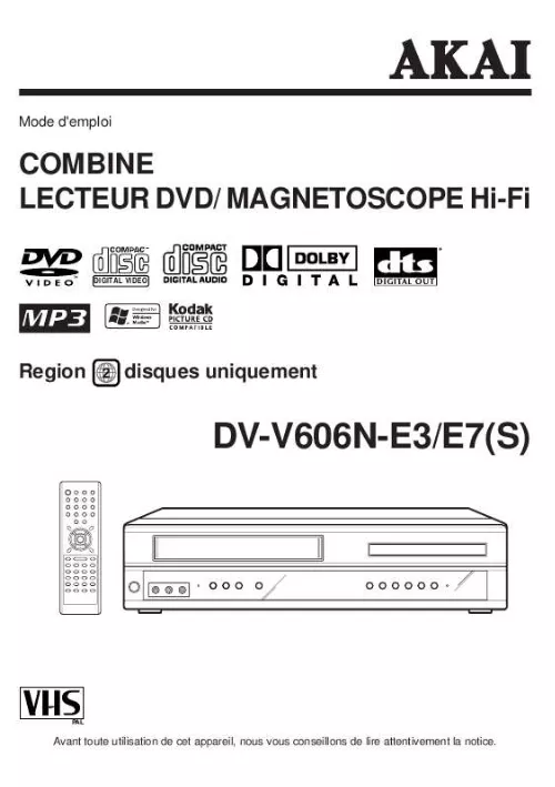 Mode d'emploi AKAI DVV606N