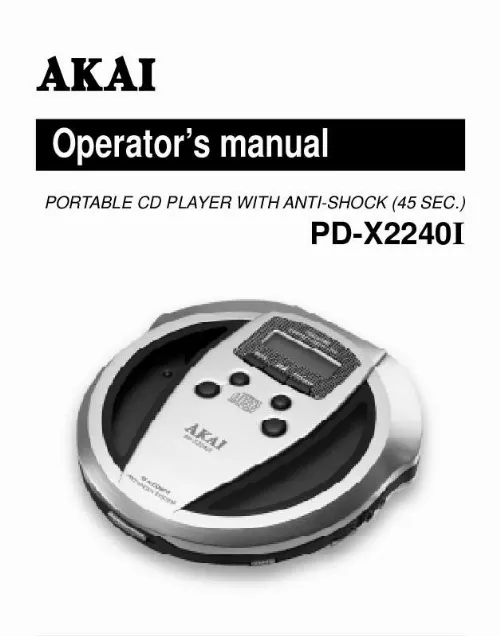 Mode d'emploi AKAI PDX2240I-TOP