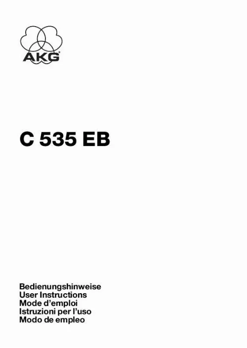 Mode d'emploi AKG C 535 EB