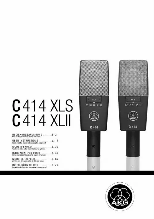 Mode d'emploi AKG C414 XLII