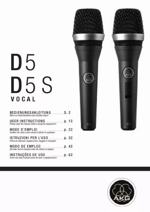 Mode d'emploi AKG D 5