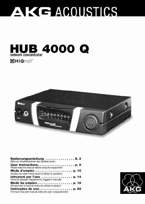 Mode d'emploi AKG HUB 4000 Q