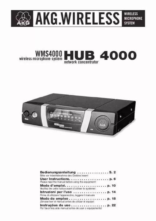 Mode d'emploi AKG HUB 4000
