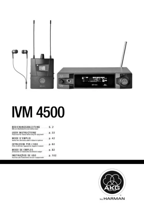Mode d'emploi AKG IVM4500