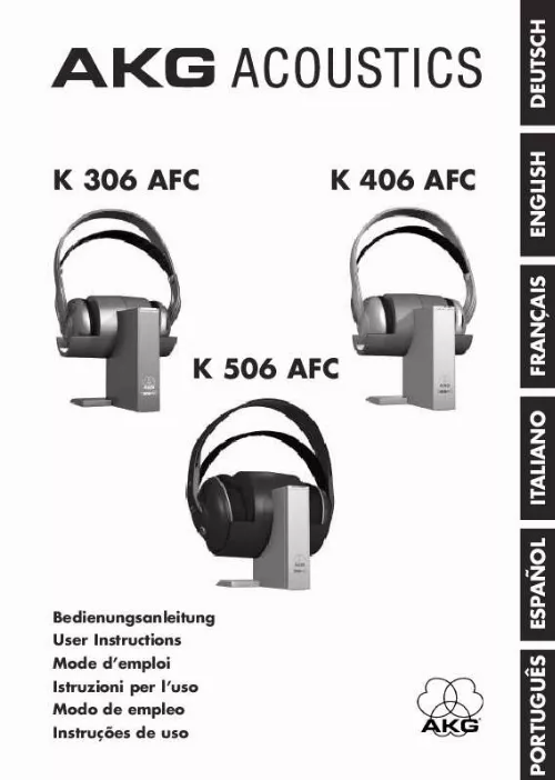 Mode d'emploi AKG K 406 AFC