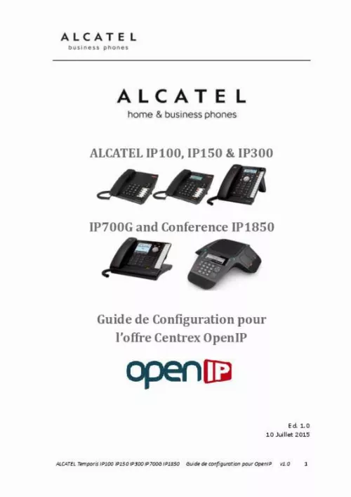 Mode d'emploi ALCATEL CONFERENCE IP1850