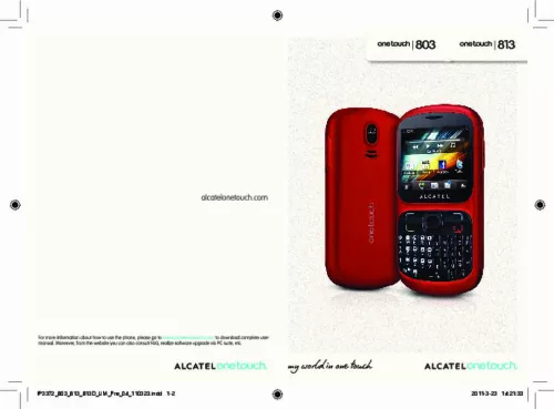 Mode d'emploi ALCATEL ONE TOUCH 813/813D/813F
