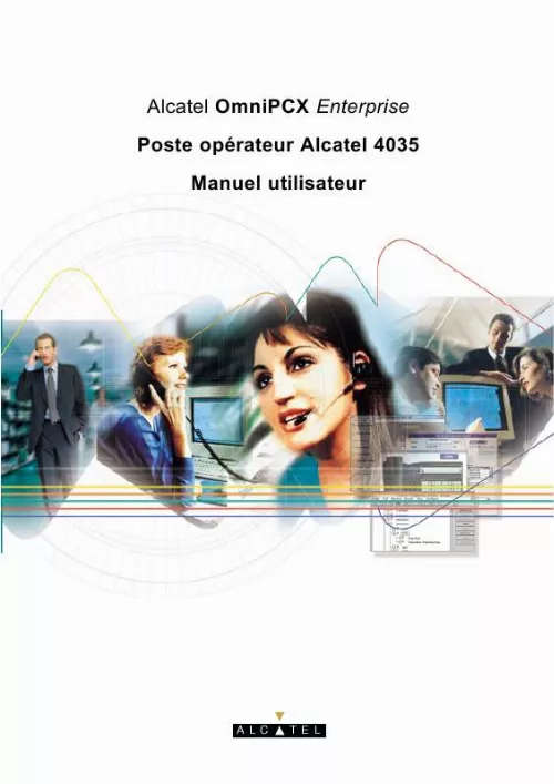 Mode d'emploi ALCATEL POSTE OPERATEUR ALCATEL 4035