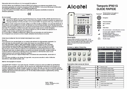 Mode d'emploi ALCATEL TEMPORIS IP901G