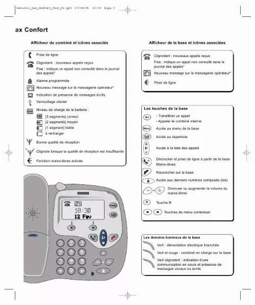 Mode d'emploi ALCATEL VERSATIS MAX CONFORT