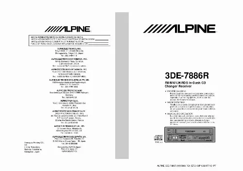 Mode d'emploi ALPINE 3DE-7886R
