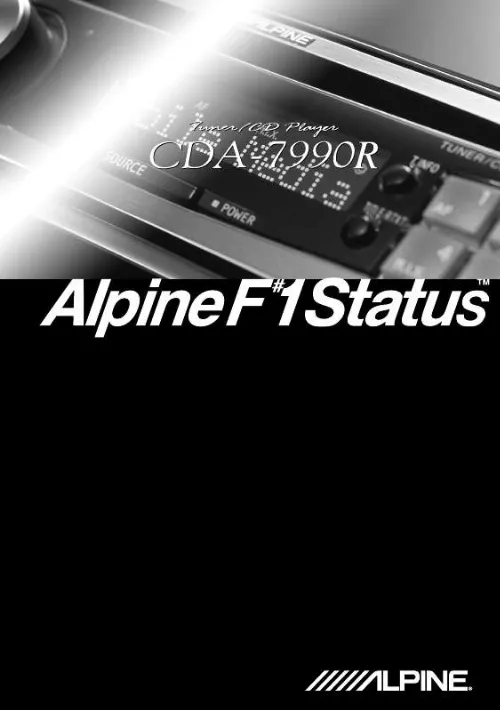 Mode d'emploi ALPINE CDA-7990R F1 STATUS