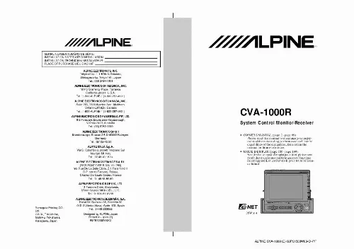 Mode d'emploi ALPINE CVA-1000R