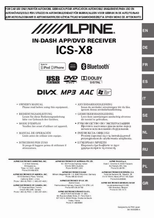 Mode d'emploi ALPINE ICS-X8