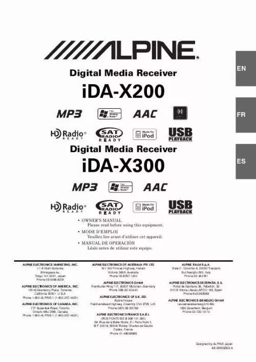 Mode d'emploi ALPINE IDA-X300