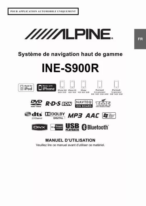 Mode d'emploi ALPINE INE-S900R